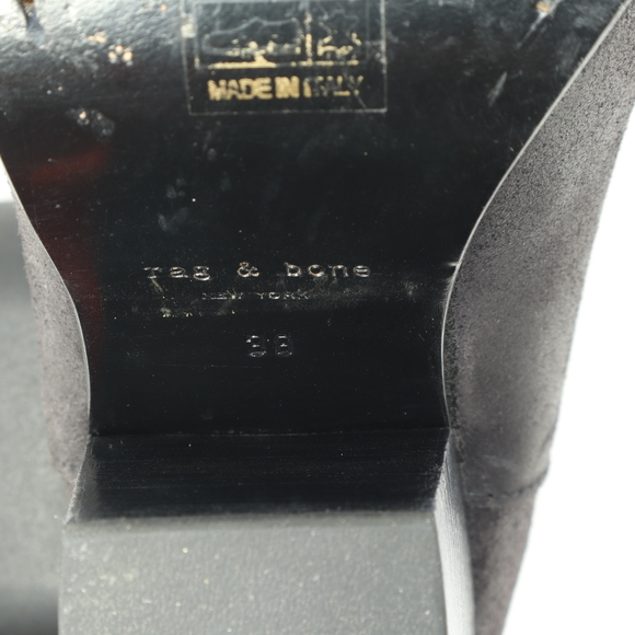 Rag & Bone Harrow Suede Leather Ankle Boots Booties Women EU 38 Black - Picture 13 of 14